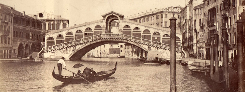 Stowarzyszenie Historyków Fotografii - Giovanni Baptista Brusa, Wenecja, Ponte di Rialto, ok. 1870 (fragment)